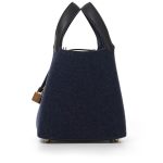 Hermès Bleu Nuit Feutre Wool and Black Swift Picotin Lock 18 Gold Hardware - Image 3
